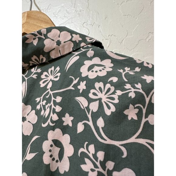 Lands End Woman Floral Top Sz L Aloha Hawaiian Travel Beachy Vacay Resort Casual - Picture 13 of 14